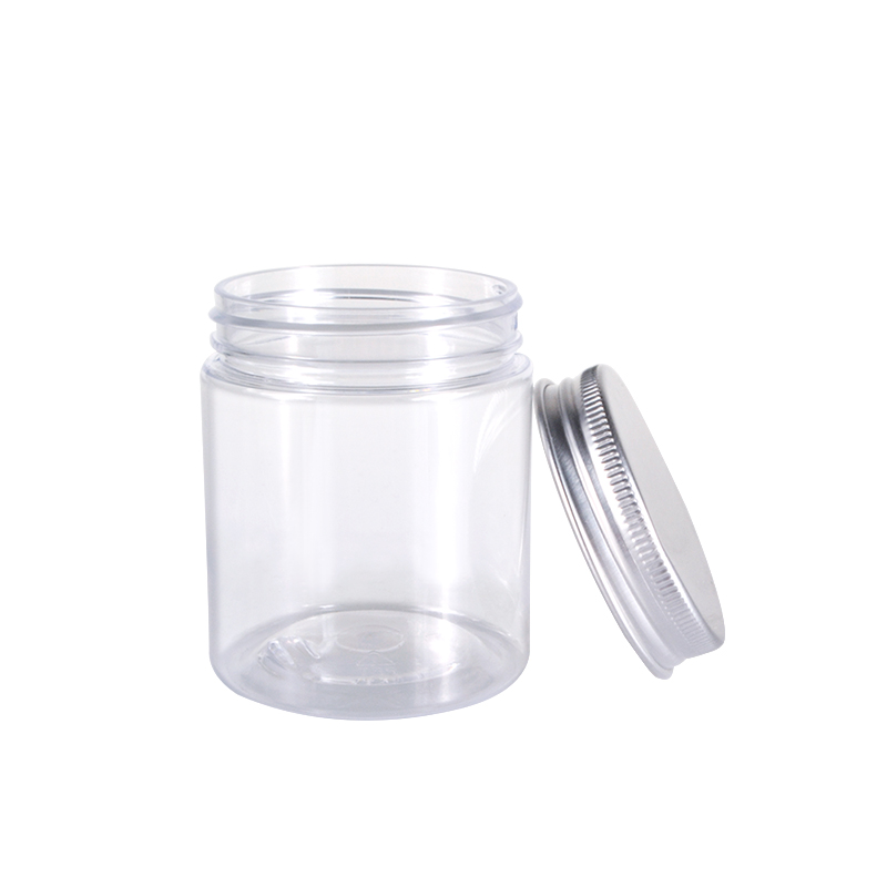 Plastic Cap Material 5oz 4oz 150ml 250ml 300ml 500ml PET Plastic Type Candy Tins plastic food bottles clear PET jar