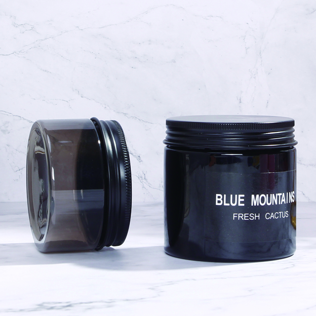 Plastic Clear PET Straight Sided Jars Free Samples 200g Amber Black Face Cream Cosmetic Jar With Lid