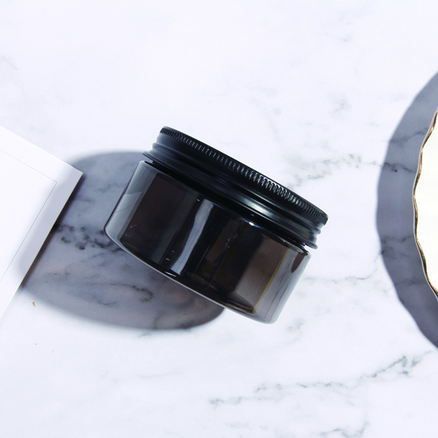 Plastic Clear PET Straight Sided Jars Free Samples 200g Amber Black Face Cream Cosmetic Jar With Lid