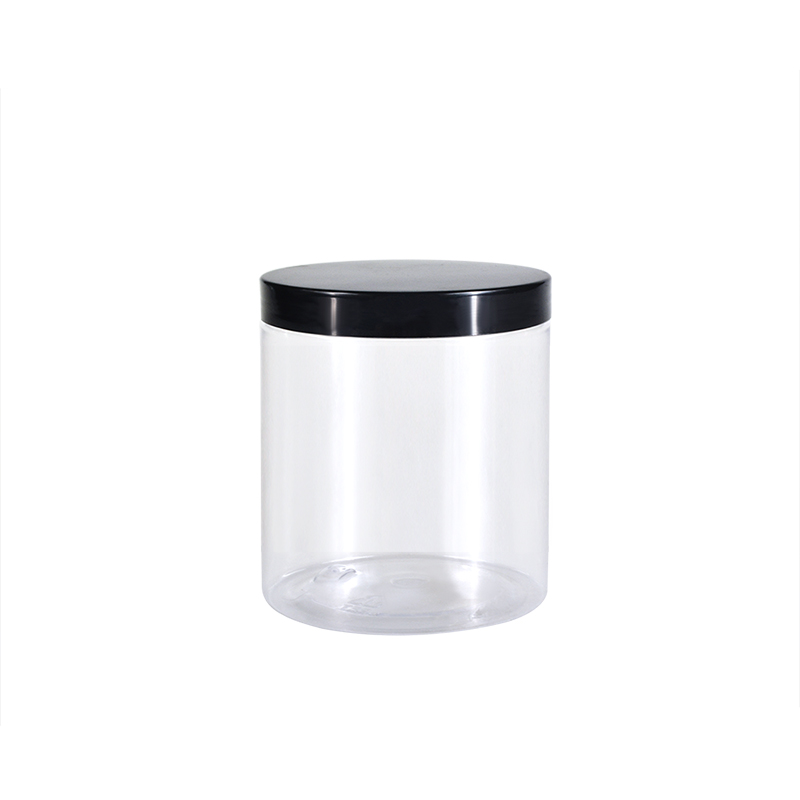 Plastic Container 150ml 200ml 250ml 300ml 400ml 420ml 450ml 500ml 600ml 800ml 1L Round Clear Plastic Jars With Black Lids