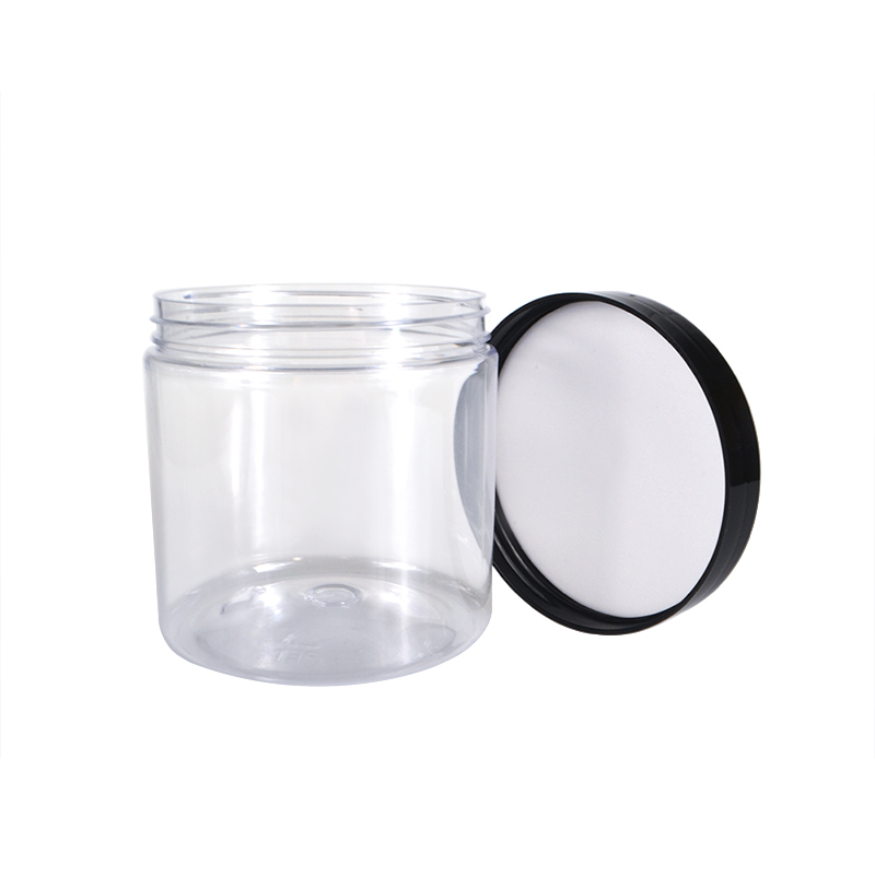 Plastic Container 150ml 200ml 250ml 300ml 400ml 420ml 450ml 500ml 600ml 800ml 1L Round Clear Plastic Jars With Black Lids