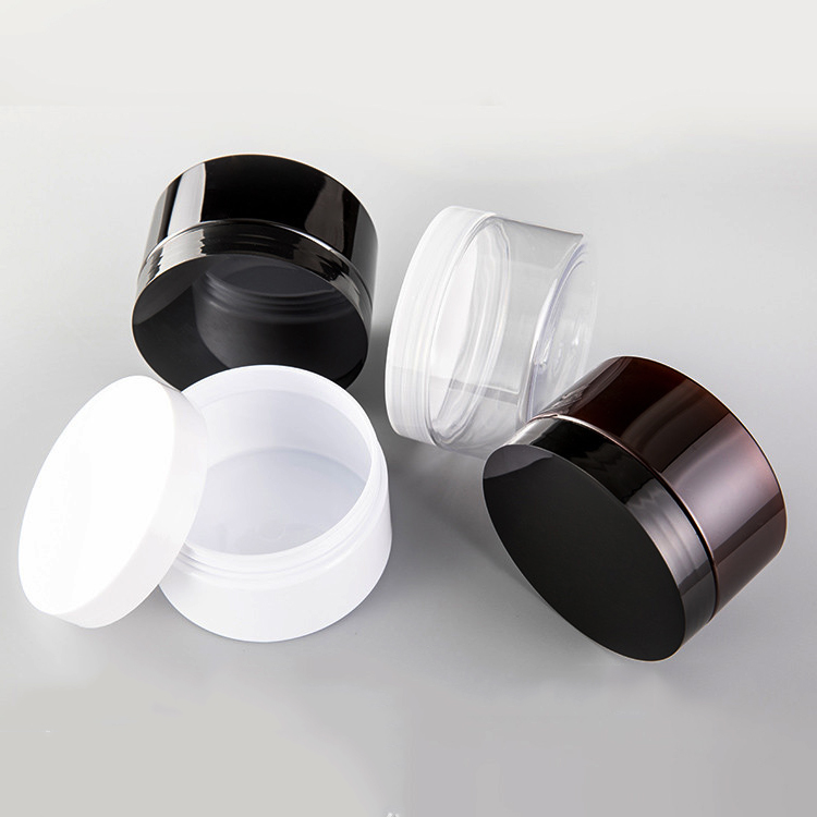 Plastic Container 1oz 2oz 4oz 8oz Large Plastic Candy Jars Amber Clear Body Scrub Butter Pet Jar With Lid