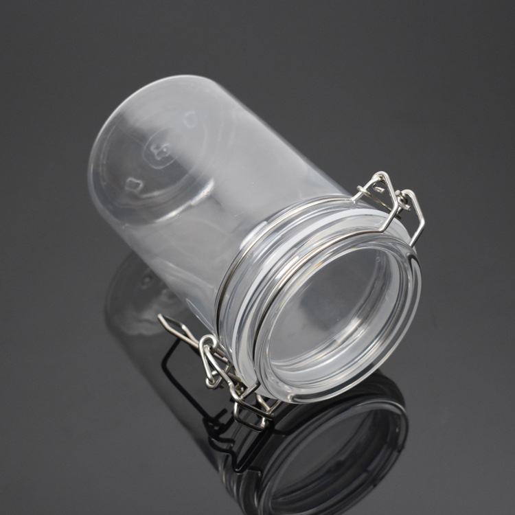 Plastic Container 250ml 220ml 450ml 1000ml 2000ml air seal PET Plastic Kilner jar with Metal lock