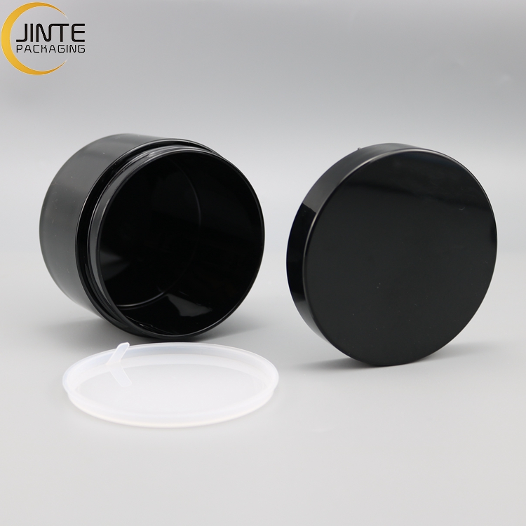Plastic Containers With Lids Black PETG Jars Custom Jars 200ml For Pomade Gel Container