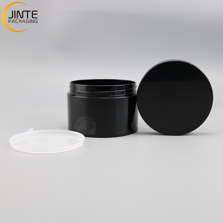 Plastic Containers With Lids Black PETG Jars Custom Jars 200ml For Pomade Gel Container
