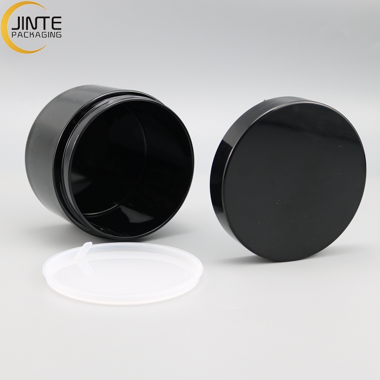 Plastic Containers With Lids Black PETG Jars Custom Jars 200ml For Pomade Gel Container