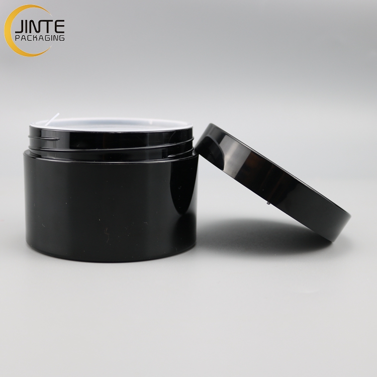 Plastic Containers With Lids Black PETG Jars Custom Jars 200ml For Pomade Gel Container