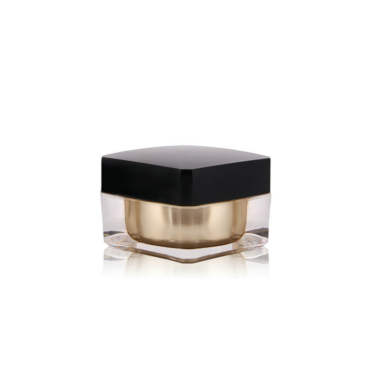Plastic Cosmetic Containers 15G 20G 50G Square Acrylic Cosmetic Double Wall Cream Jar