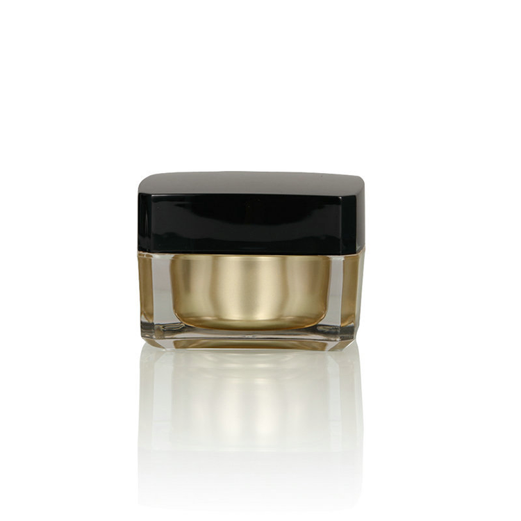 Plastic Cosmetic Containers 15G 20G 50G Square Acrylic Cosmetic Double Wall Cream Jar