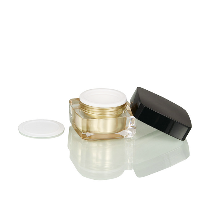 Plastic Cosmetic Containers 15G 20G 50G Square Acrylic Cosmetic Double Wall Cream Jar
