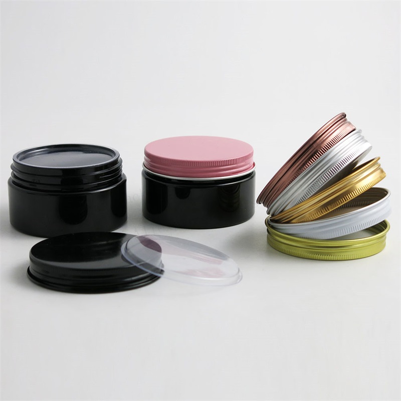 Plastic Cosmetic Jar Clear Serum Bottle Gold White Pink Aluminum Cap Cream Container Factory Wholesale