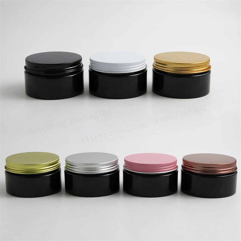 Plastic Cosmetic Jar Clear Serum Bottle Gold White Pink Aluminum Cap Cream Container Factory Wholesale