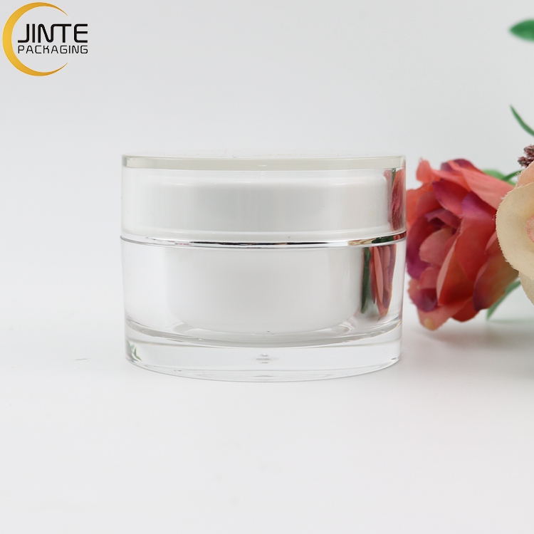 Plastic Cosmetic Packaging Face Cream Packaging  Pink  Jars  Acrylic Clear Jars Skincare Container 50g 30g 15g