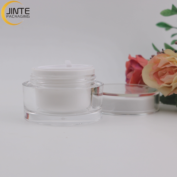 Plastic Cosmetic Packaging Face Cream Packaging Pink Jars Acrylic Clear Jars Skincare Container 50g 30g 15g