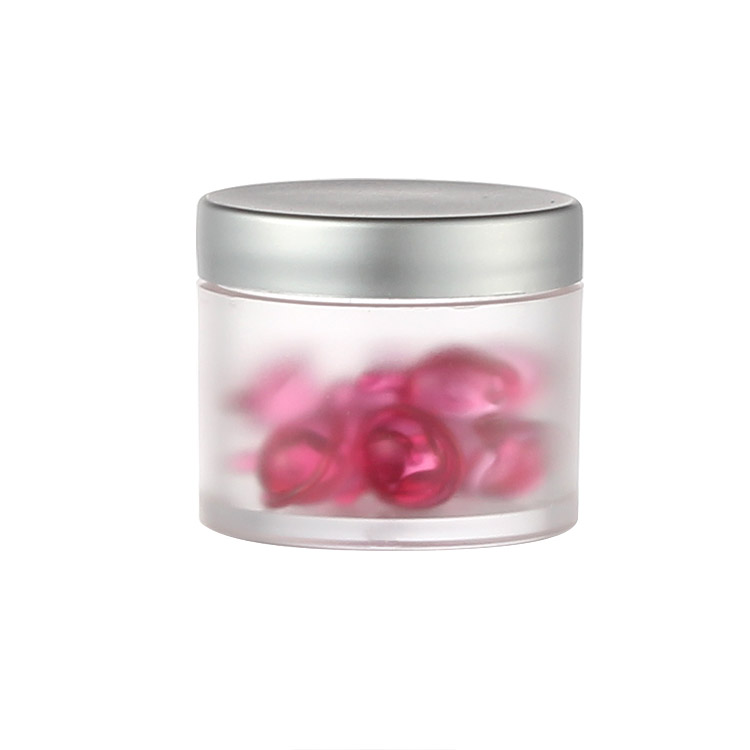 Plastic Cosmetic Packaging of cream jar with matt grey lid
