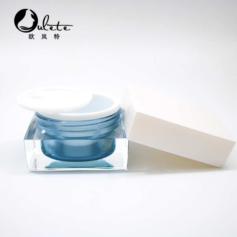 Plastic Empty 30g 50g acrylic jars for cosmetics packaging custom make up face skin care luxury square cream jar