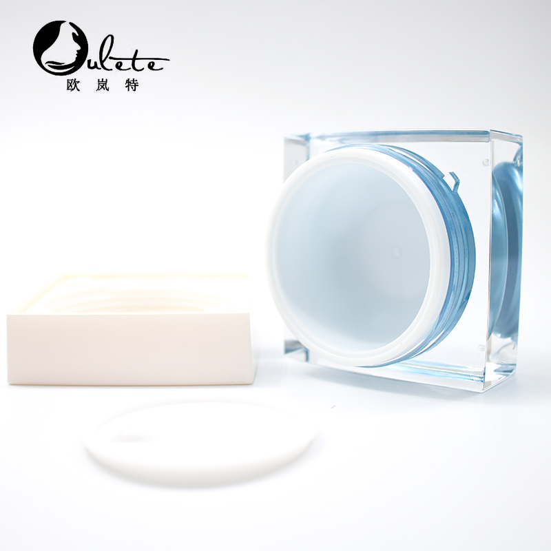 Plastic Empty 30g 50g acrylic jars for cosmetics packaging custom make up face skin care luxury square cream jar