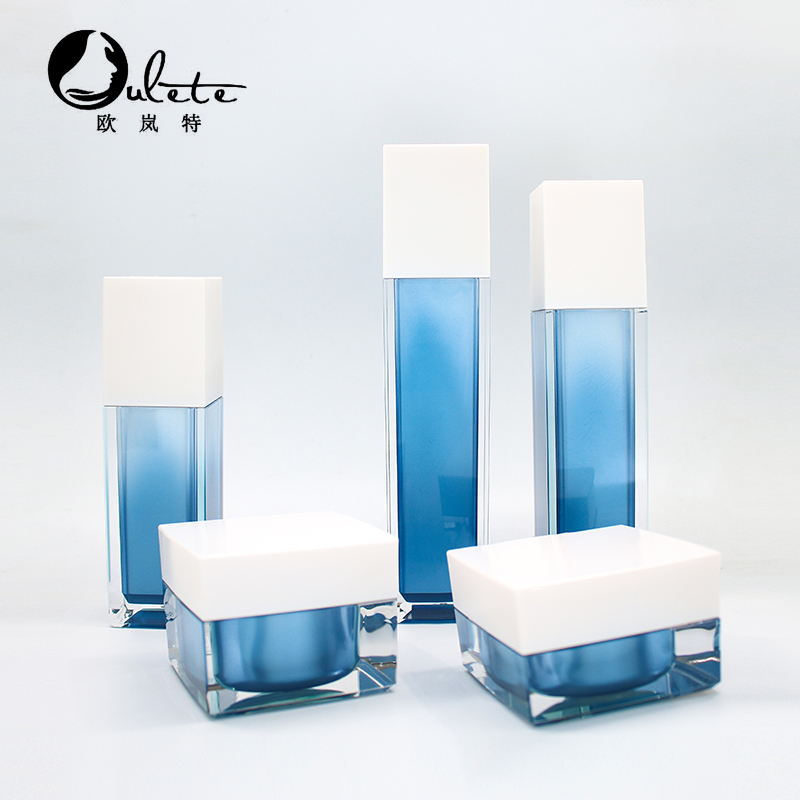 Plastic Empty 30g 50g acrylic jars for cosmetics packaging custom make up face skin care luxury square cream jar