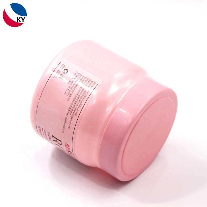Plastic Empty Jars Pink Skin Care Cream Pet for Lotions and Creams Scrub 500ml Frosted