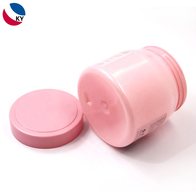 Plastic Empty Jars Pink Skin Care Cream Pet for Lotions and Creams Scrub 500ml Frosted