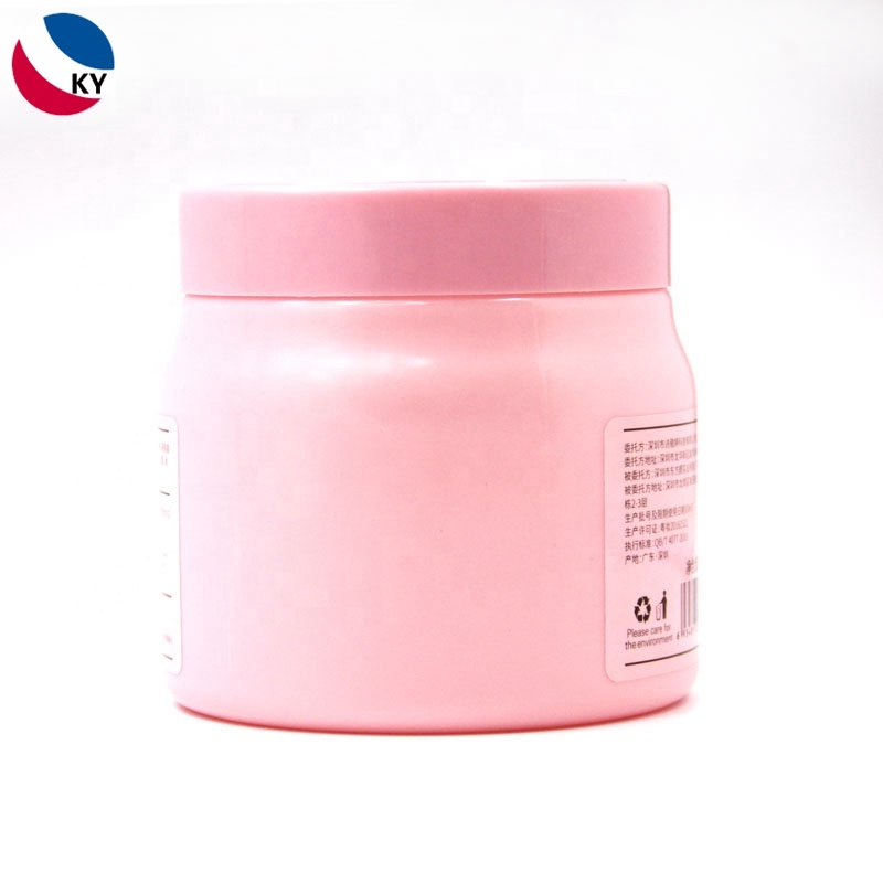 Plastic Empty Jars Pink Skin Care Cream Pet for Lotions and Creams Scrub 500ml Frosted