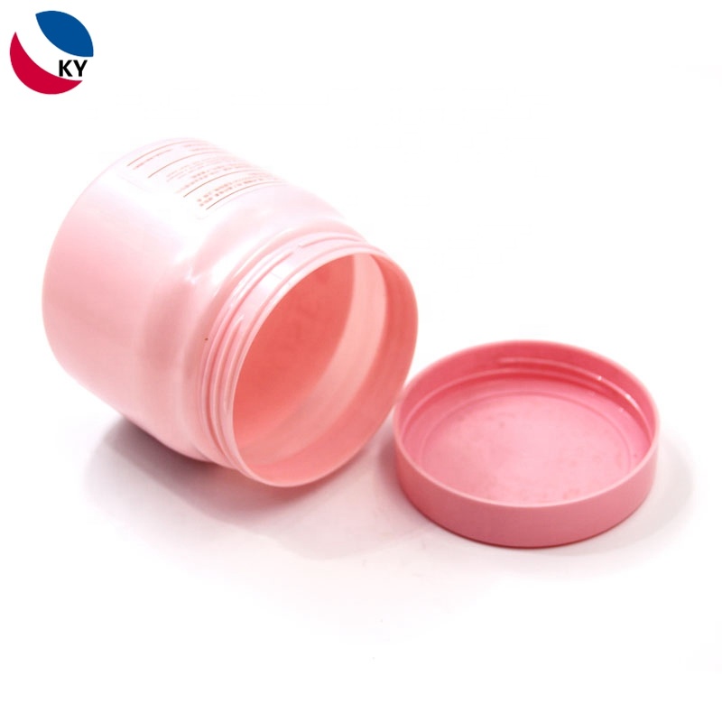 Plastic Empty Jars Pink Skin Care Cream Pet for Lotions and Creams Scrub 500ml Frosted