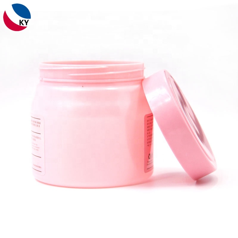 Plastic Empty Jars Pink Skin Care Cream Pet for Lotions and Creams Scrub 500ml Frosted
