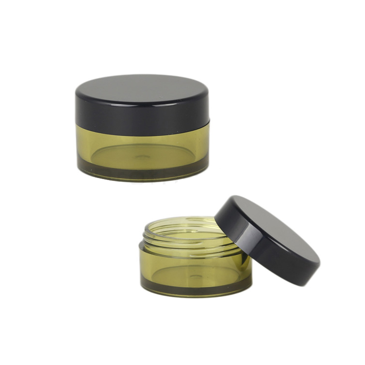 Plastic Face Cream Jar 5g 15g 30g 50g Transparent Dark Green Cosmetic Jar