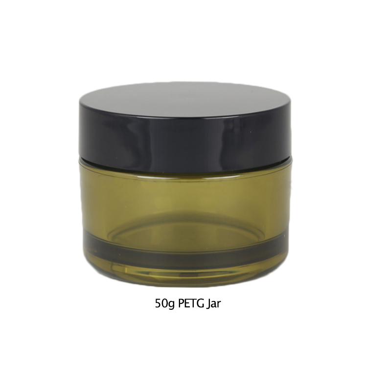 Plastic Face Cream Jar 5g 15g 30g 50g Transparent Dark Green Cosmetic Jar