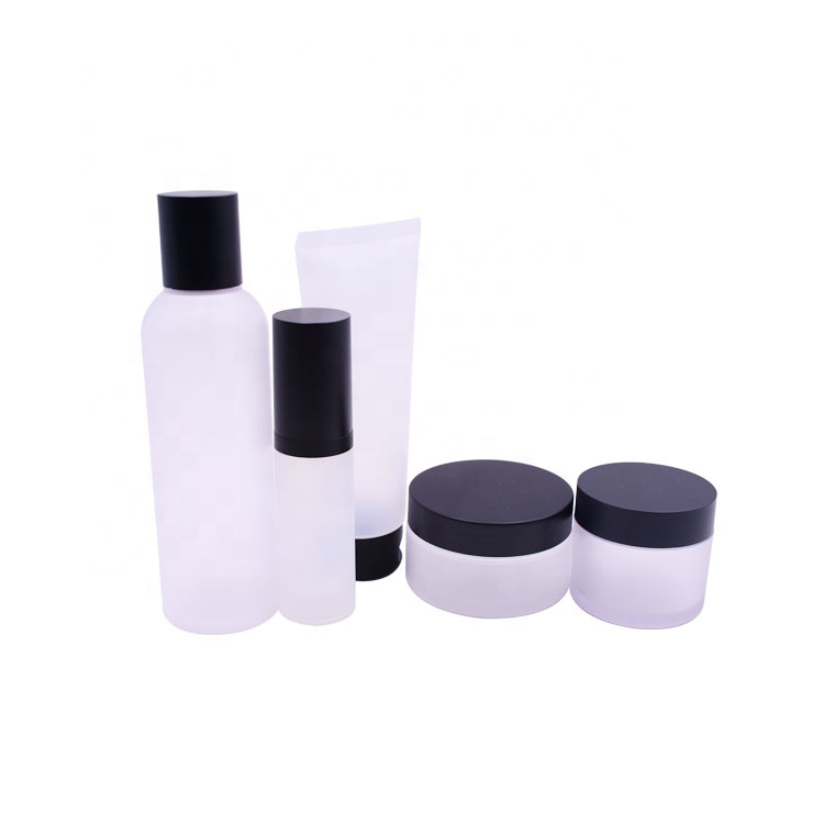 Plastic Frosted PET Jar Cosmetic Cream Jar With ABS Lid