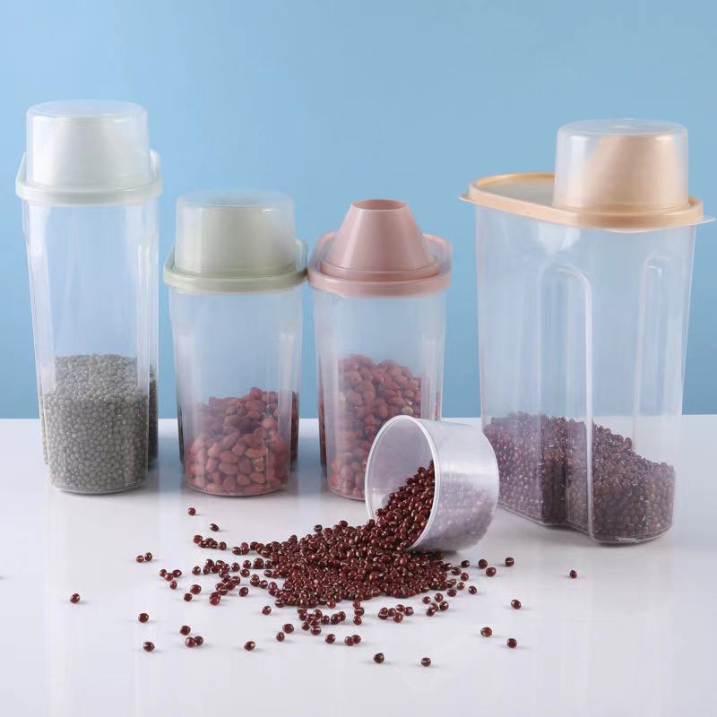 Plastic Household Seal Storage Bottles Jars Transparent Grains Kitchen Jars Storage