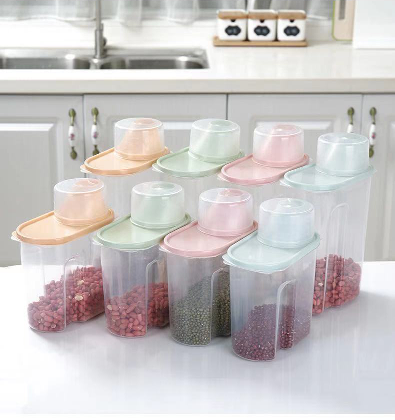 Plastic Household Seal Storage Bottles Jars Transparent Grains Kitchen Jars Storage