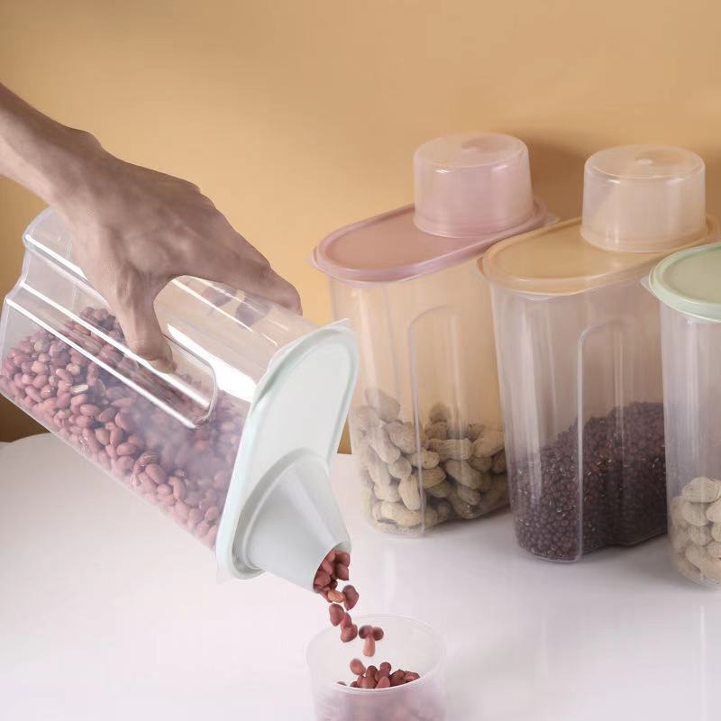 Plastic Household Seal Storage Bottles Jars Transparent Grains Kitchen Jars Storage