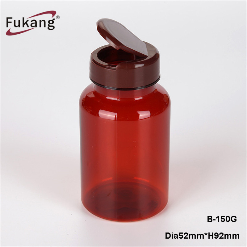 Plastic Jar Metal Lid 200ml Plastic Clear Capsule Bottles, Food Supplement Bottles PET medicine pharmacy