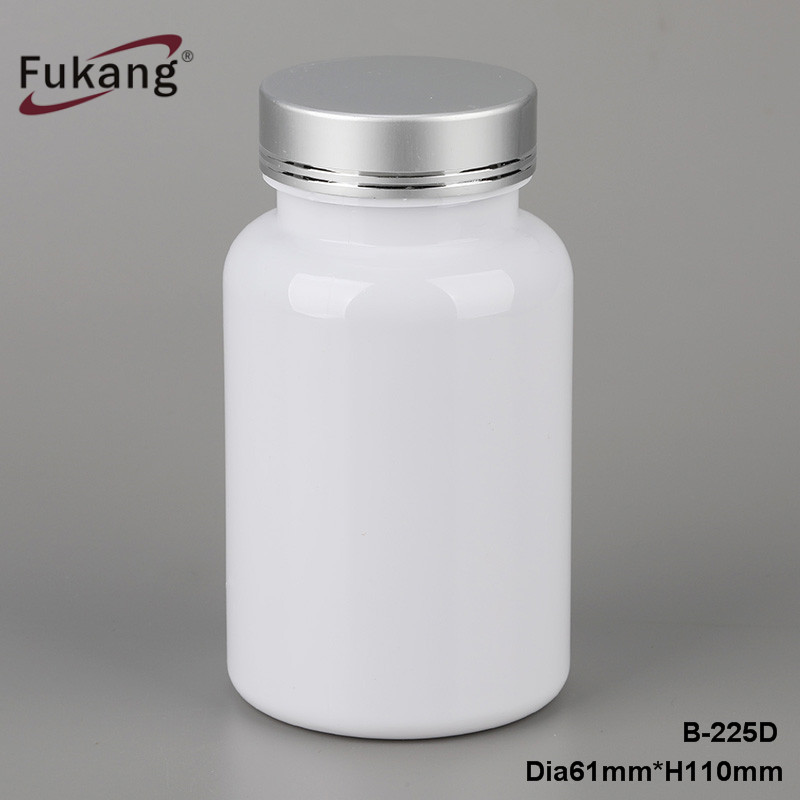 Plastic Jar Metal Lid 200ml Plastic Clear Capsule Bottles, Food Supplement Bottles PET medicine pharmacy