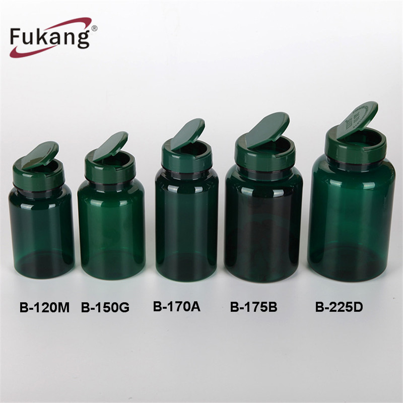 Plastic Jar Metal Lid 200ml Plastic Clear Capsule Bottles, Food Supplement Bottles PET medicine pharmacy