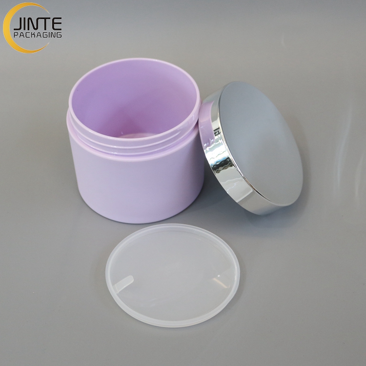 Plastic Jar Packaging 250ML Body Butter Jars Cosmetic Container With Silver Lid For Cream And Scrub Jar
