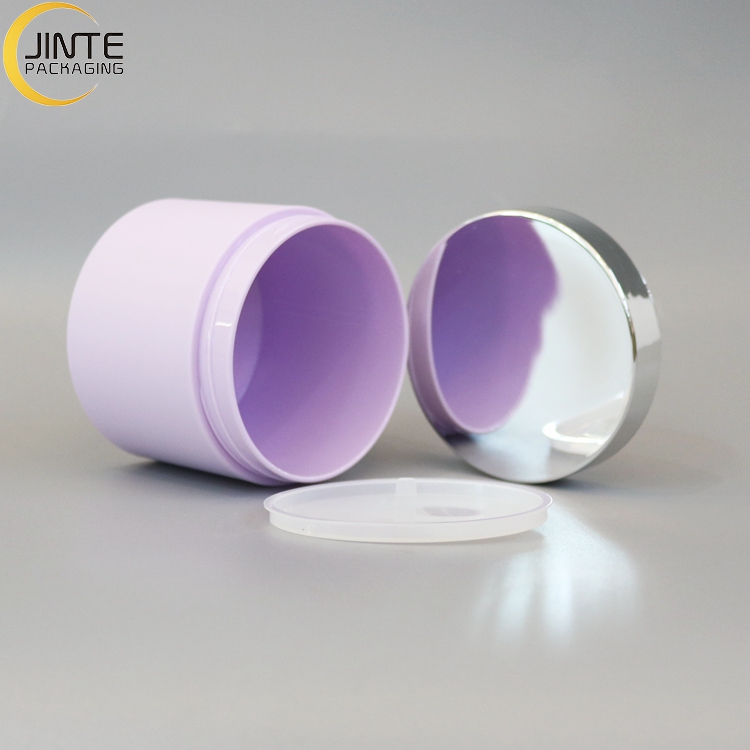 Plastic Jar Packaging 250ML Body Butter Jars Cosmetic Container With Silver Lid For Cream And Scrub Jar
