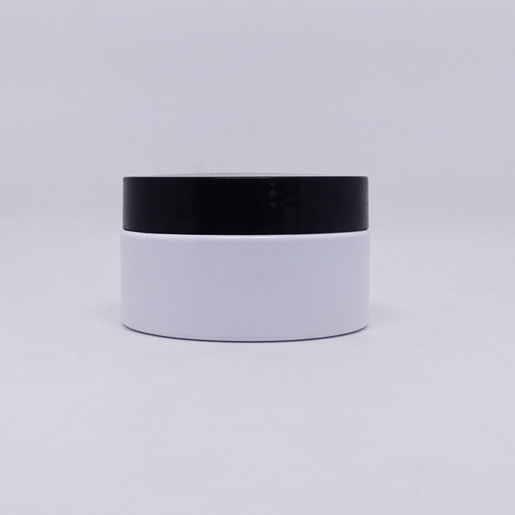 Plastic Jar White with Black Lid Skin Care Cream PET Jar Plastic PET Cosmetic Packing 250ml Round Cylinder