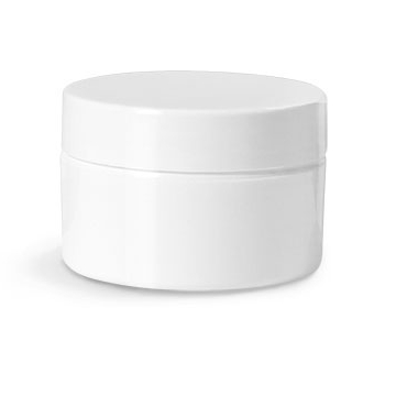 Plastic Jars, 0.5 oz White Polypropylene Double Wall Straight Base Cosmetic Jars