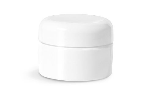 Plastic Jars, 0.5 oz White Polypropylene Double Wall Straight Base Cosmetic Jars