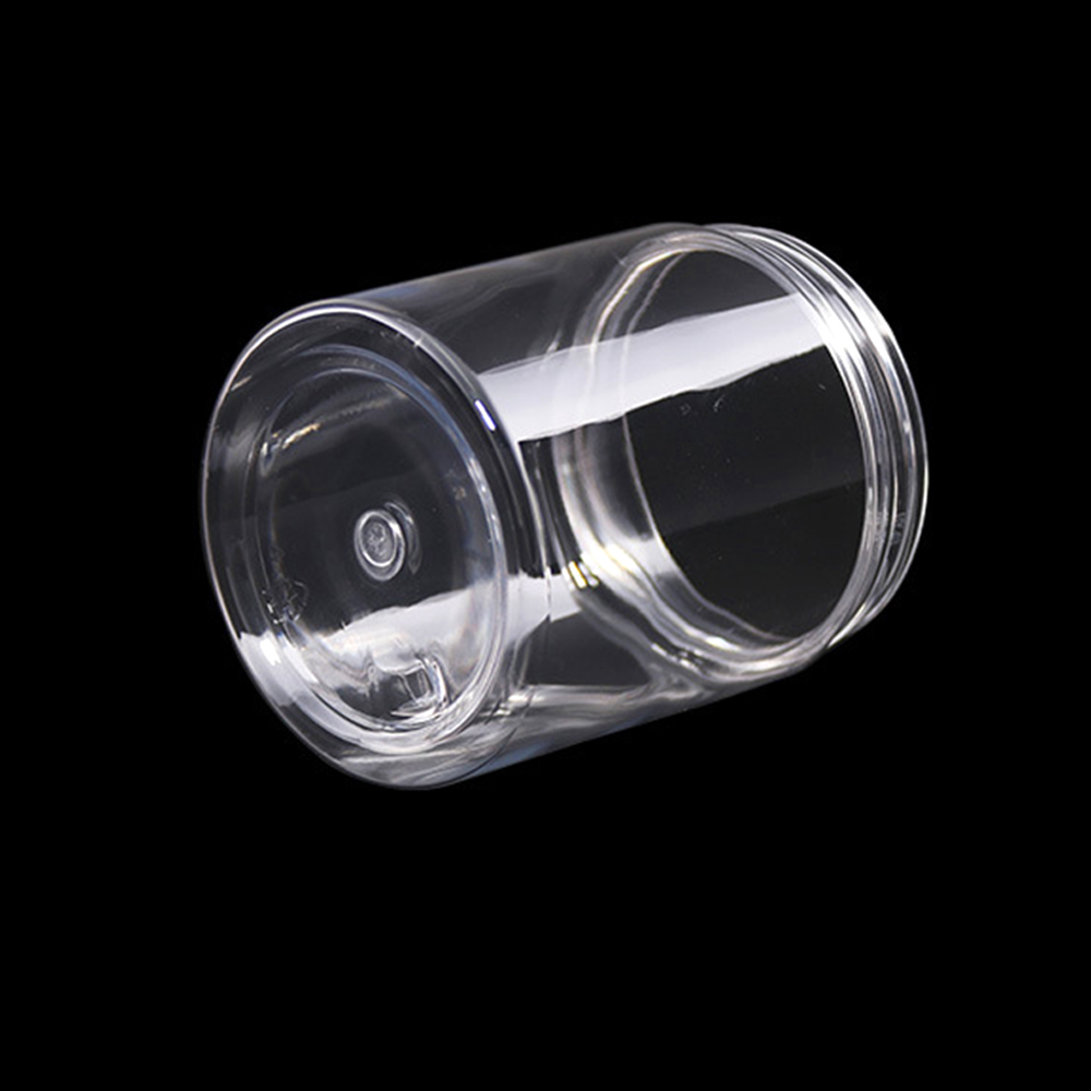 Plastic Jars Clear PET Straight Sided Jars with Black Smooth Caps 50g 80g 100g 120g 150g 180g 200g 250g 300g 400g 500g