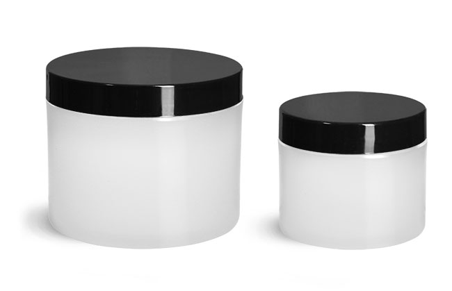 Plastic Jars, Frosted Natural Thick Wall Polypro Jars(2.4)