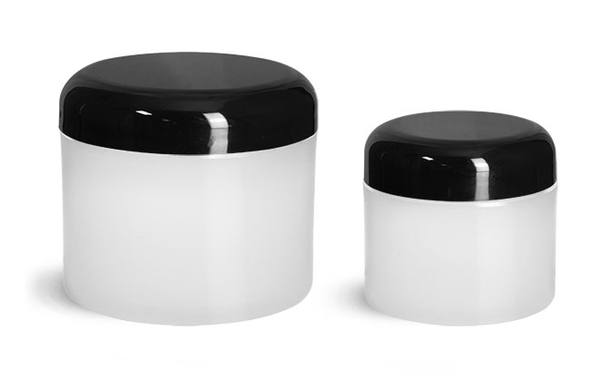 Plastic Jars, Frosted Natural Thick Wall Polypro Jars(2.4)