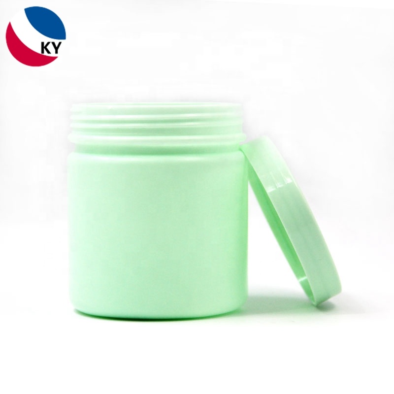 Plastic Jars Green Skin Care Cream Pet 500ml Cosmetics with Screw Top Lids