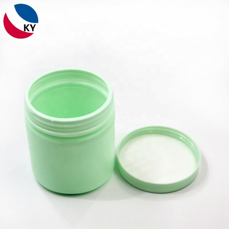 Plastic Jars Green Skin Care Cream Pet 500ml Cosmetics with Screw Top Lids