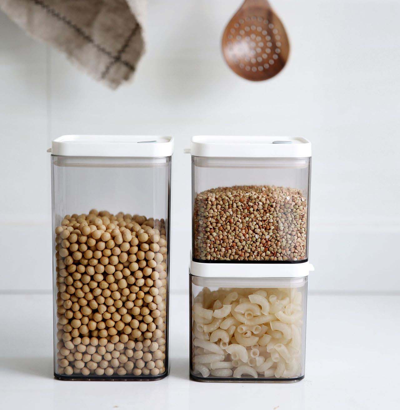 Plastic Large Food Storage Containers Wholesale Items For Grains Pantry Dry Food Flour PP AS