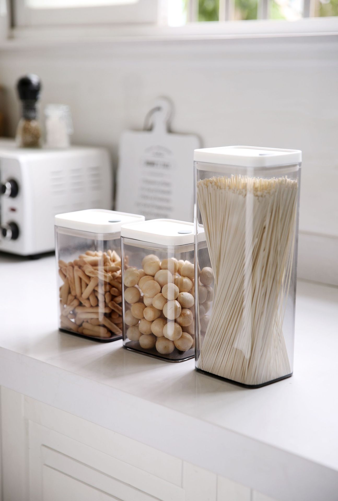 Plastic Large Food Storage Containers Wholesale Items For Grains Pantry Dry Food Flour PP AS