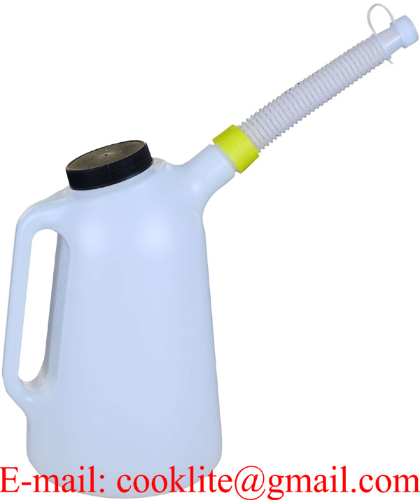 Plastic Oil Dispenser 5 Litre Oilcan Polyethylene Fluid Measure