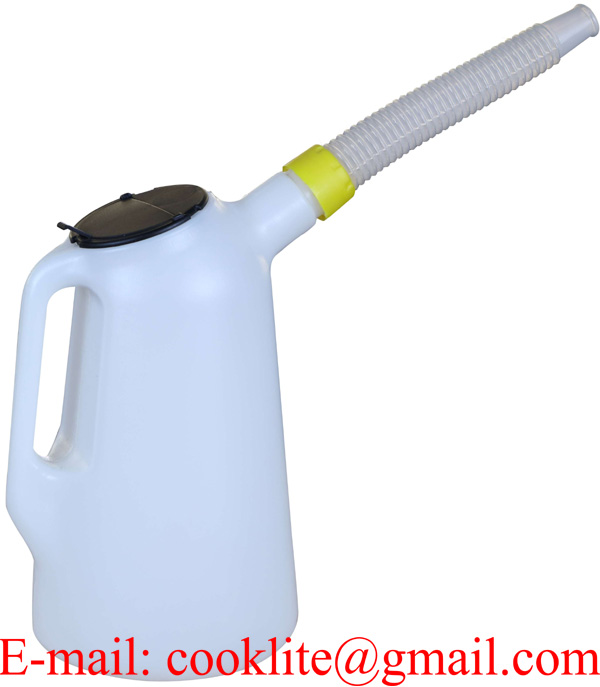 Plastic Oil Dispenser 5 Litre Oilcan Polyethylene Fluid Measure